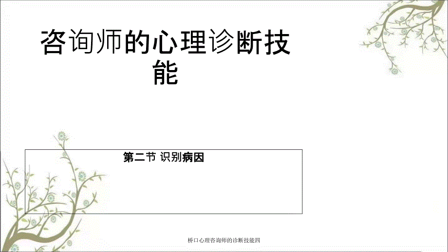 桥口心理咨询师的诊断技能四课件_第1页