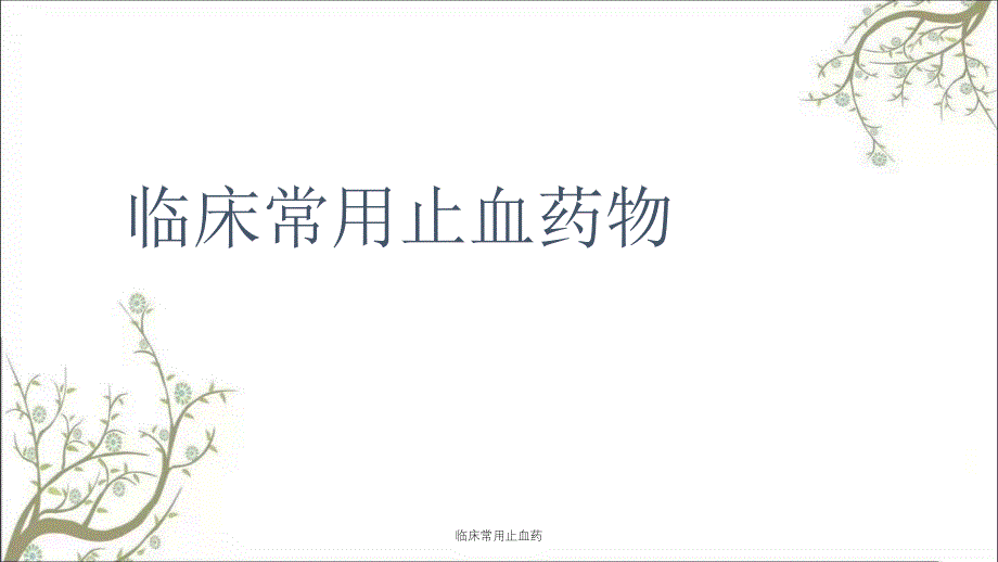 临床常用止血药课件_第1页