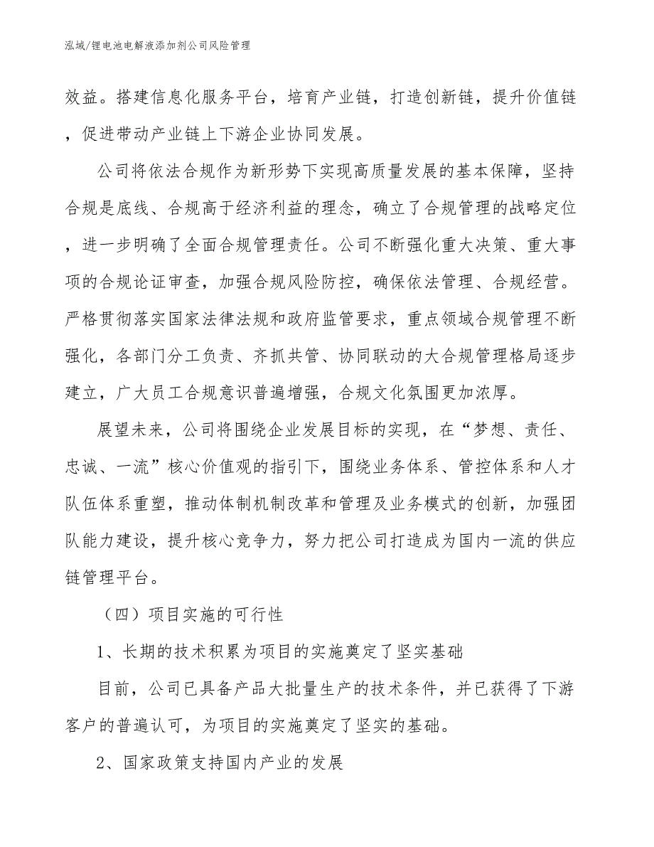 锂电池电解液添加剂公司风险管理【范文】_第3页