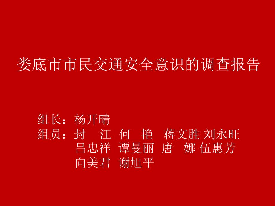 娄底市市民交通安全意识调查报告_第1页