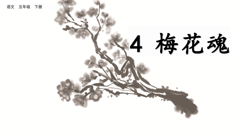 人教部编版五年级语文下册第4课《梅花魂》精美ppt课件_第1页
