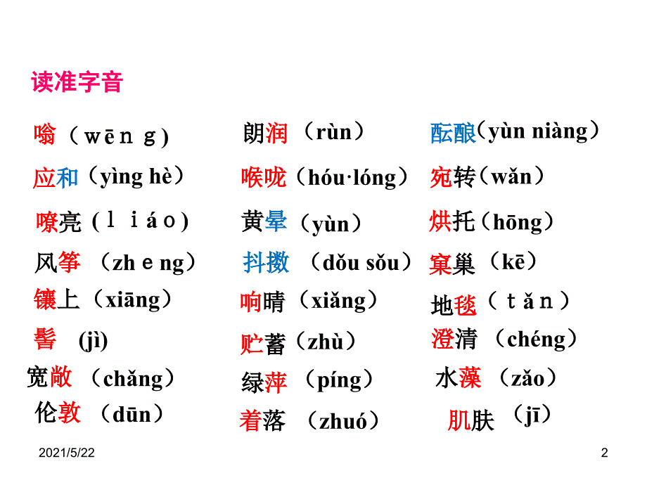 人教版2017年七年级语文上册：第一单元复习课件_第2页