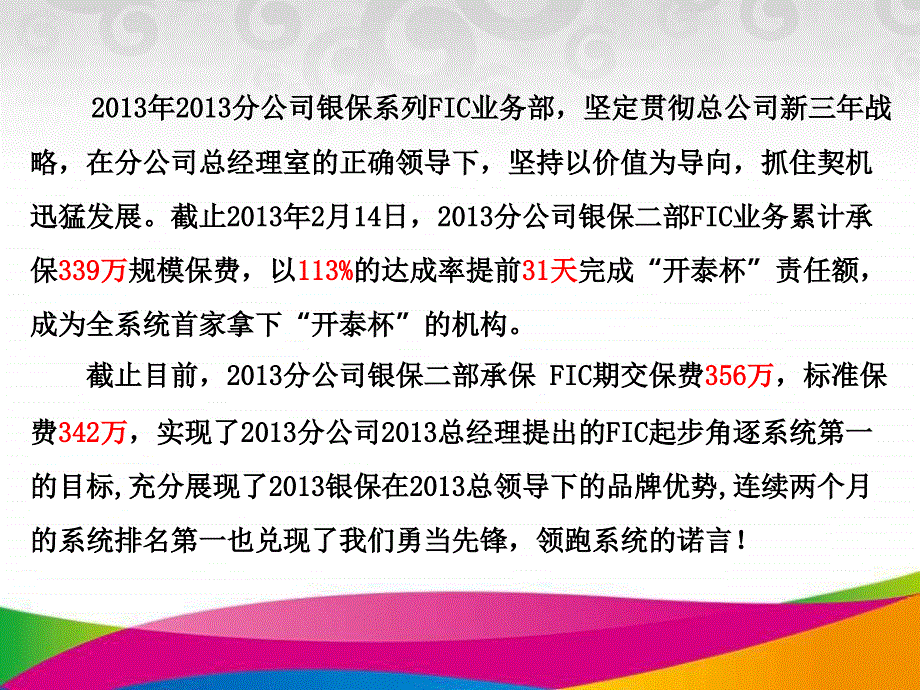 开门红银行保险工作汇报三月份目标工作17页_第3页