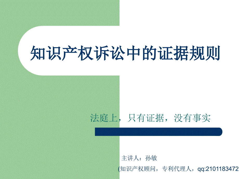 知识产权诉讼中的证据规则_第1页