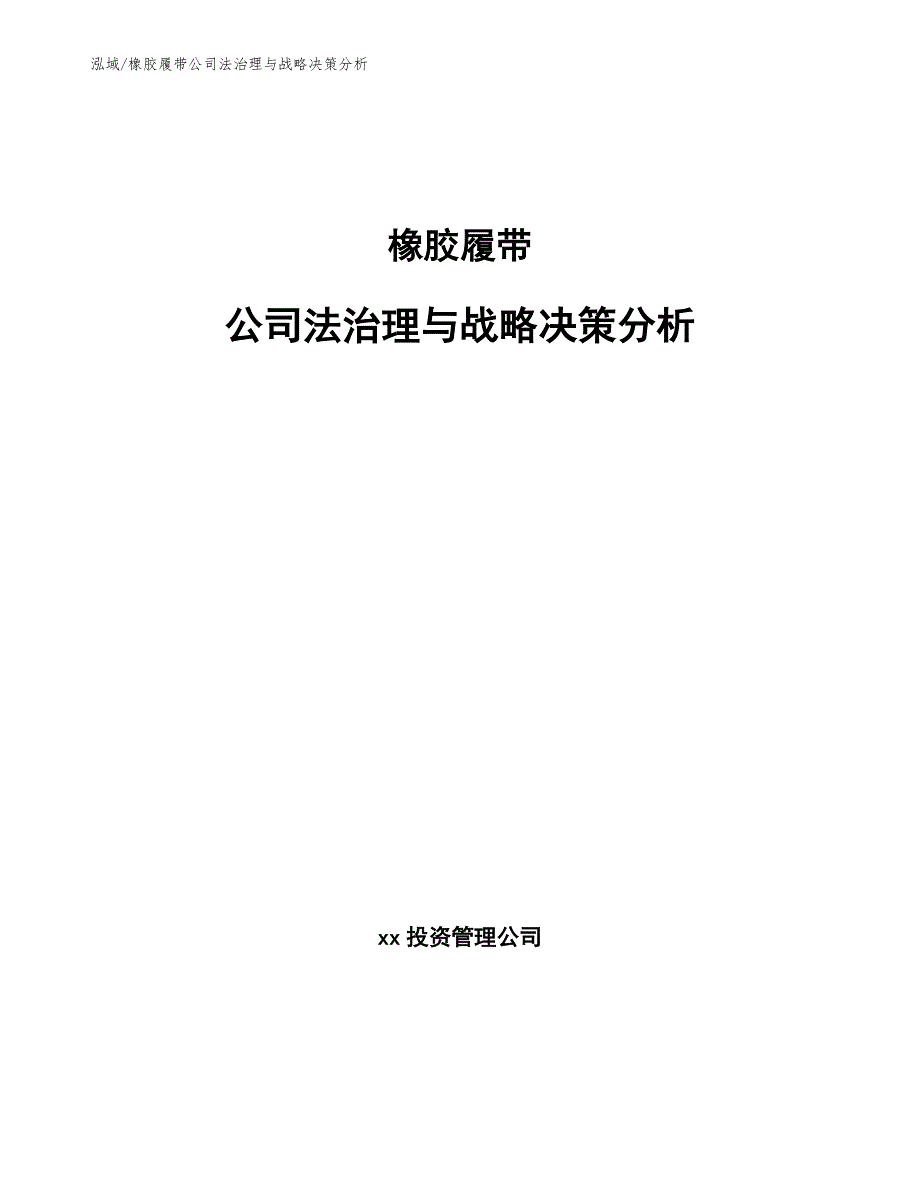 橡胶履带公司法治理与战略决策分析_范文_第1页