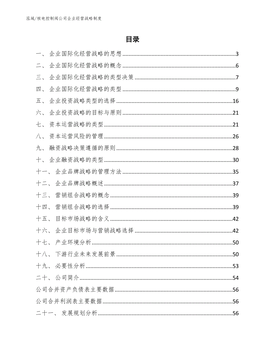 核电控制阀公司企业经营战略制度_第2页