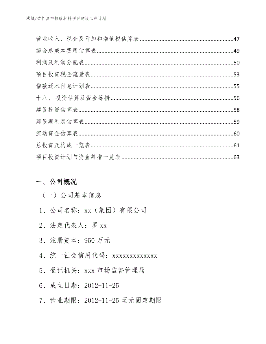 柔性真空镀膜材料项目建设工程计划（参考）_第2页