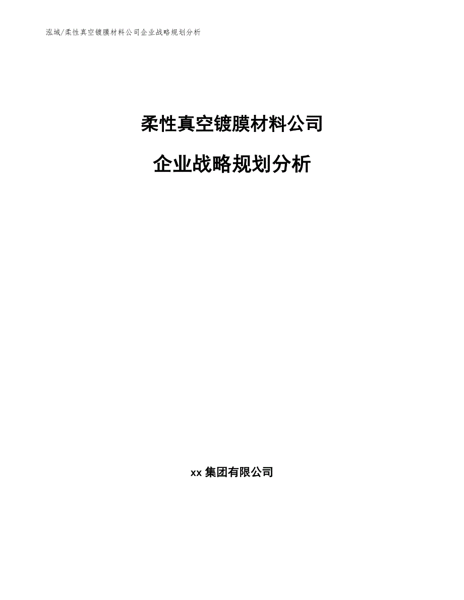 柔性真空镀膜材料公司企业战略规划分析（参考）_第1页