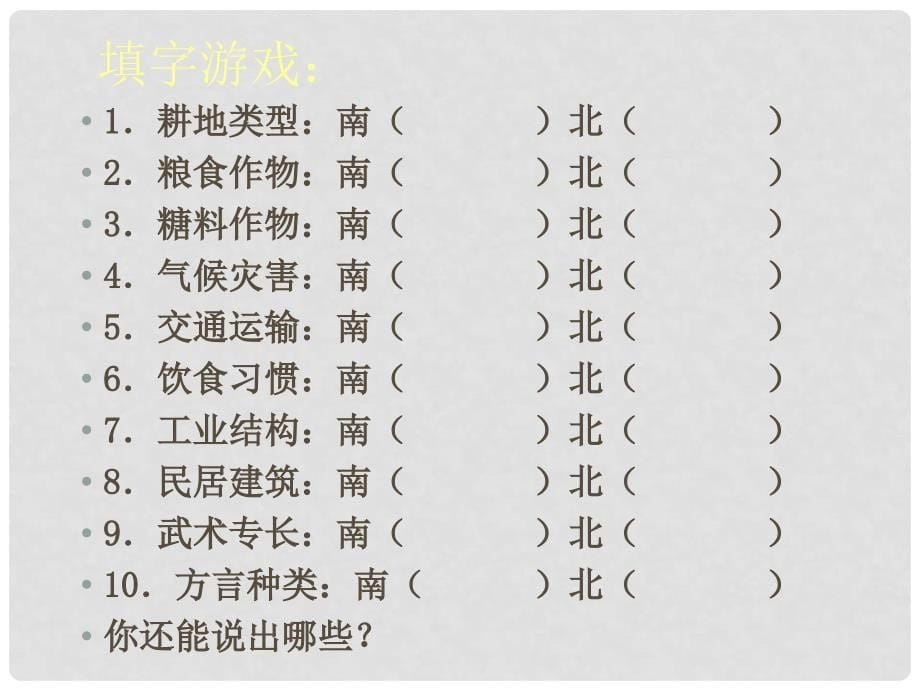 河北省秦皇岛市抚宁县驻操营学区八年级地理下册《5.2 北方地区和南方地区》课件 新人教版_第5页