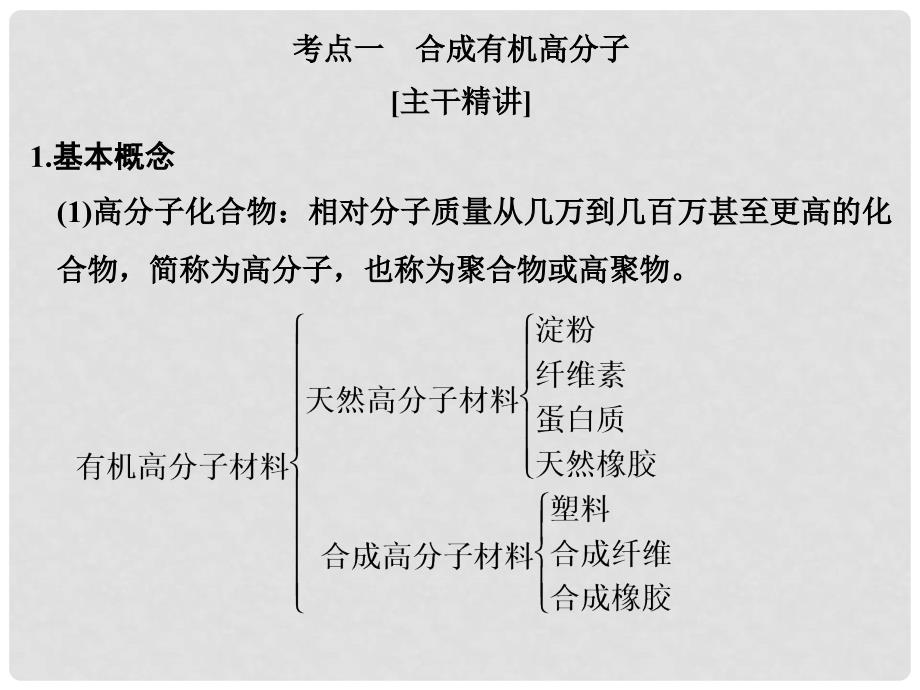 高考化学大一轮复习 专题十 有机化学 课时6 合成有机高分子 有机合成与推断课件_第3页