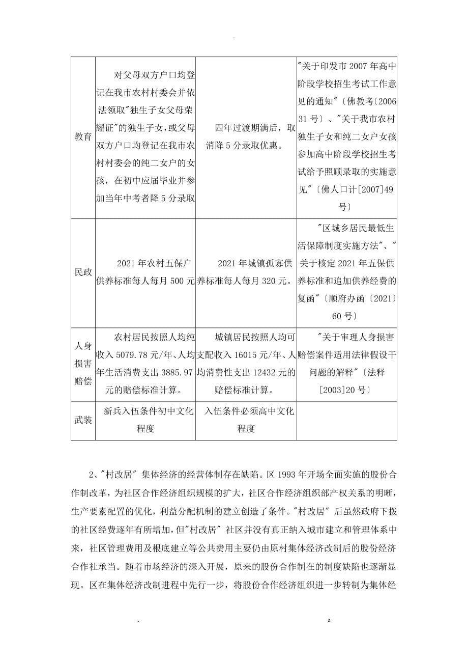 村改居社区政策问题反思--以顺德区伦教街道为例_第5页