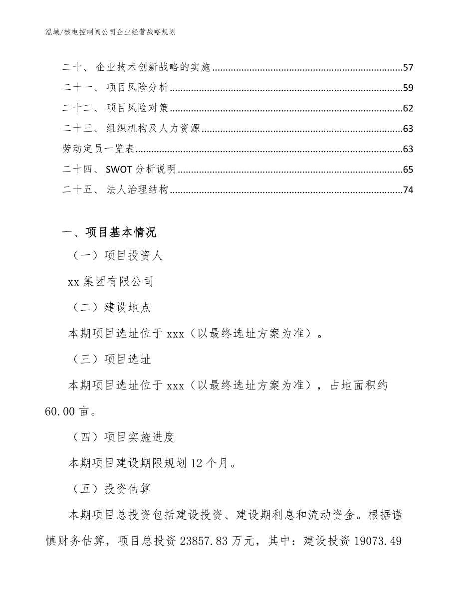 核电控制阀公司企业经营战略规划_范文_第2页