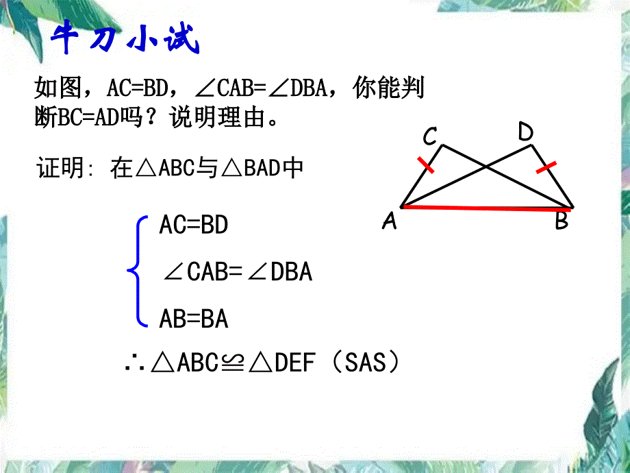 人教版 八年级上册 数学 课件 第十二章全等三角形（复习）(共14张PPT)_第4页