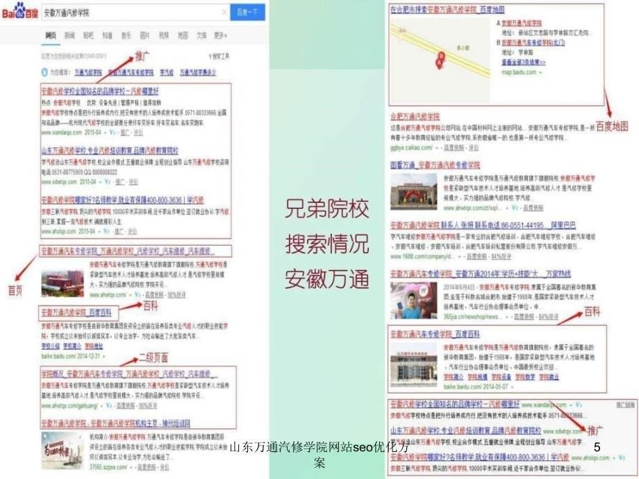 山东万通汽修学院网站seo优化方案课件_第5页