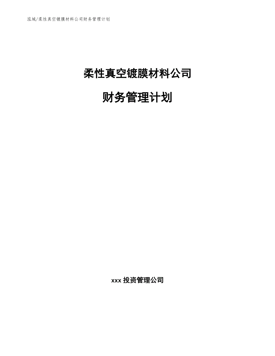 柔性真空镀膜材料公司财务管理计划【范文】_第1页