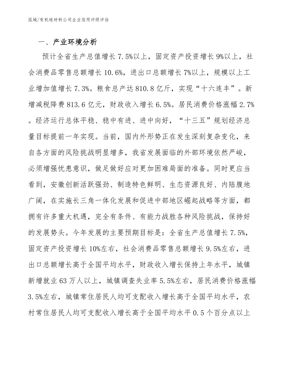 有机硅材料公司企业信用评级评估_范文_第2页