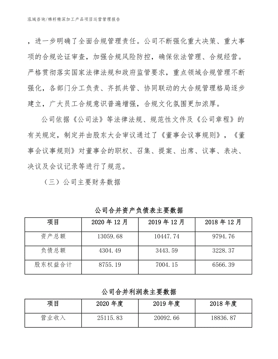 棉籽精深加工产品项目运营管理报告_第3页