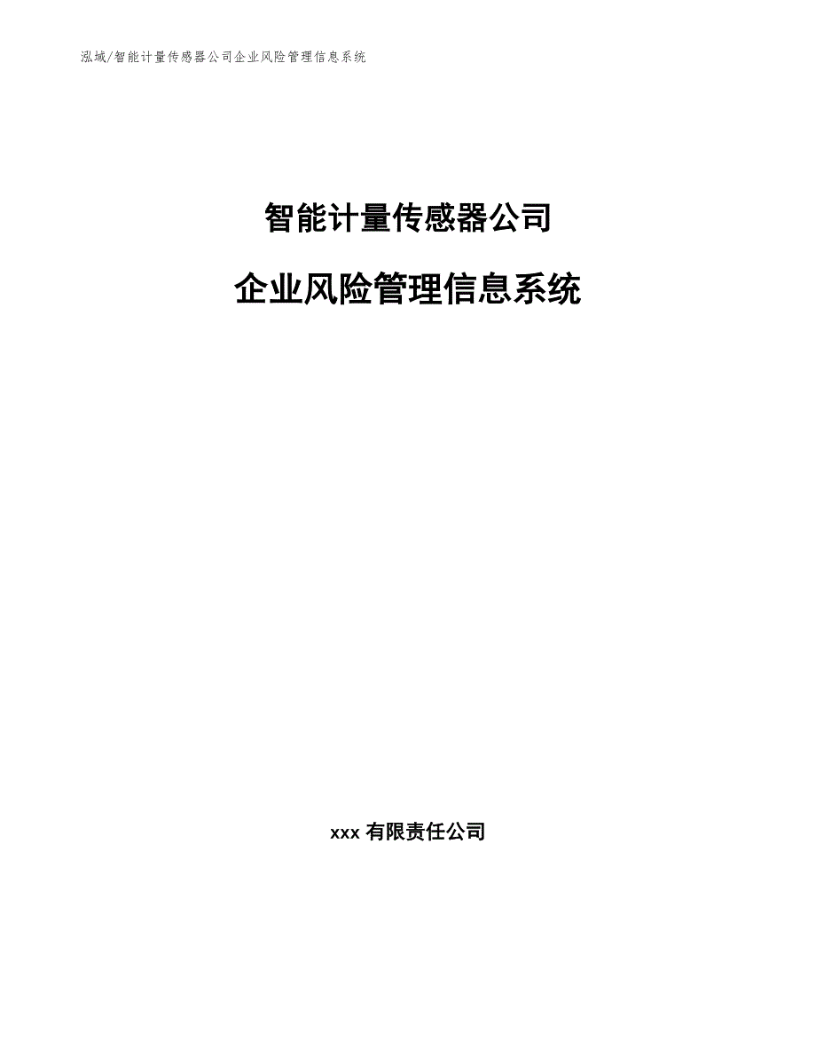 智能计量传感器公司企业风险管理信息系统【范文】_第1页