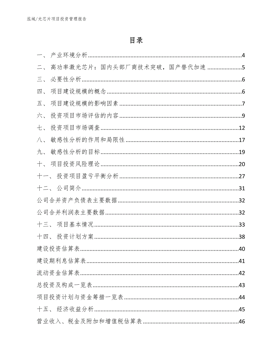 光芯片项目投资管理报告_第2页