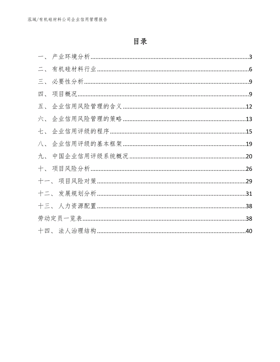 有机硅材料公司企业信用管理报告_范文_第2页