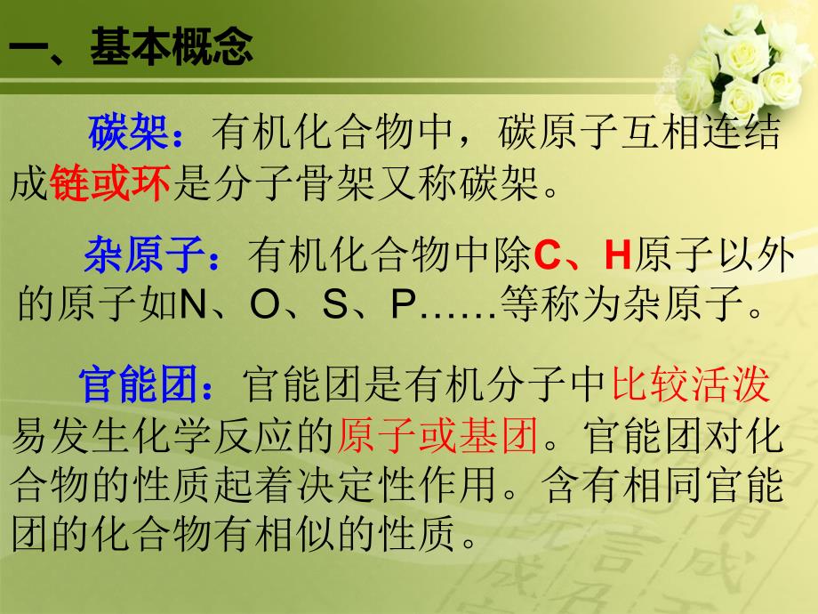 选修五《有机化学基础》第一章第一节—有机化合物的分类_第2页