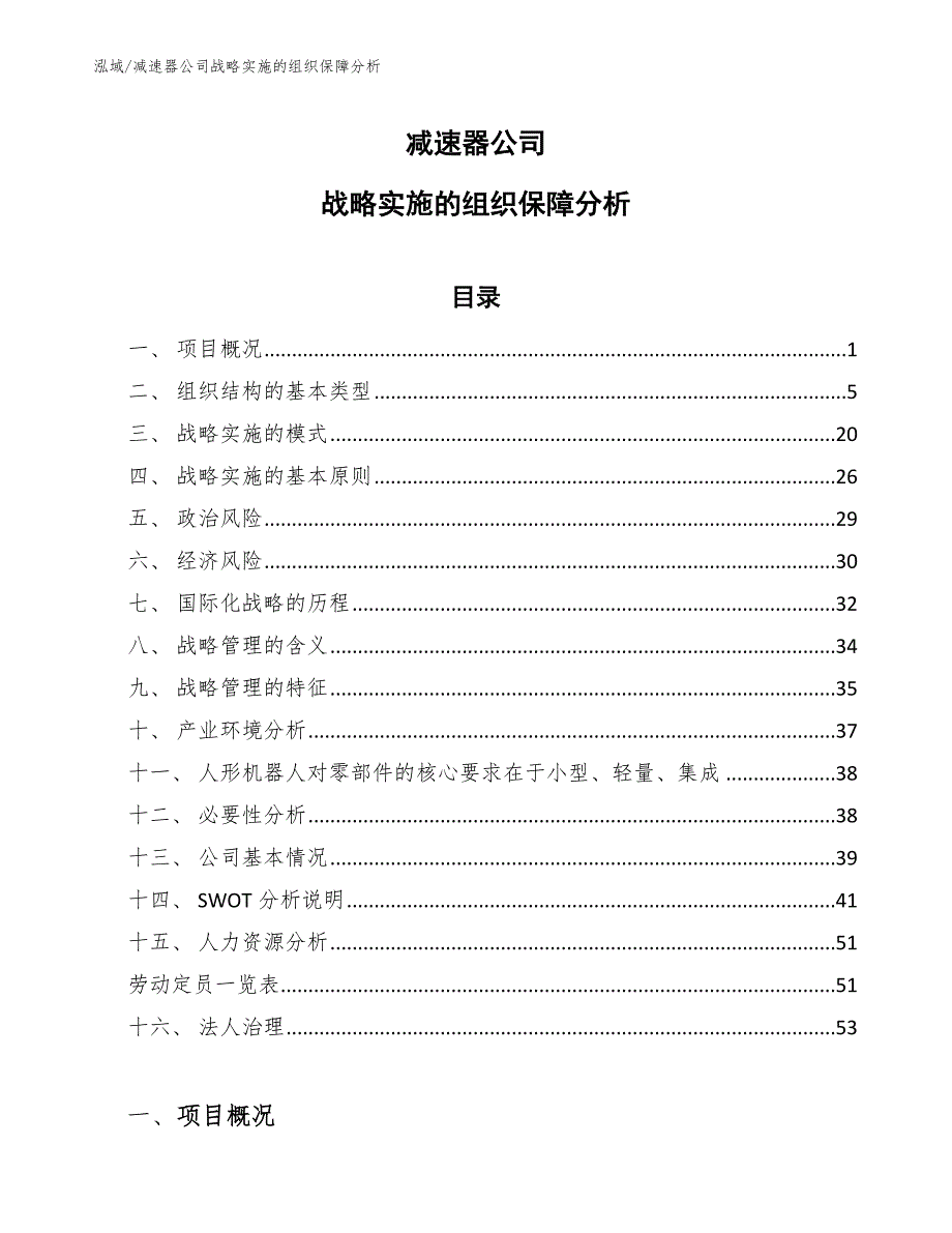 减速器公司战略实施的组织保障分析【参考】_第1页