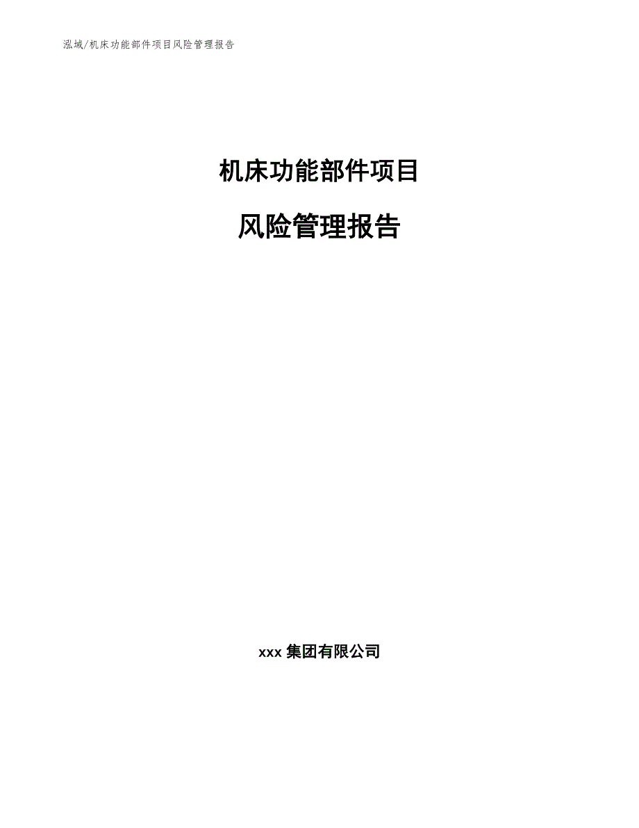 机床功能部件项目风险管理报告_范文_第1页