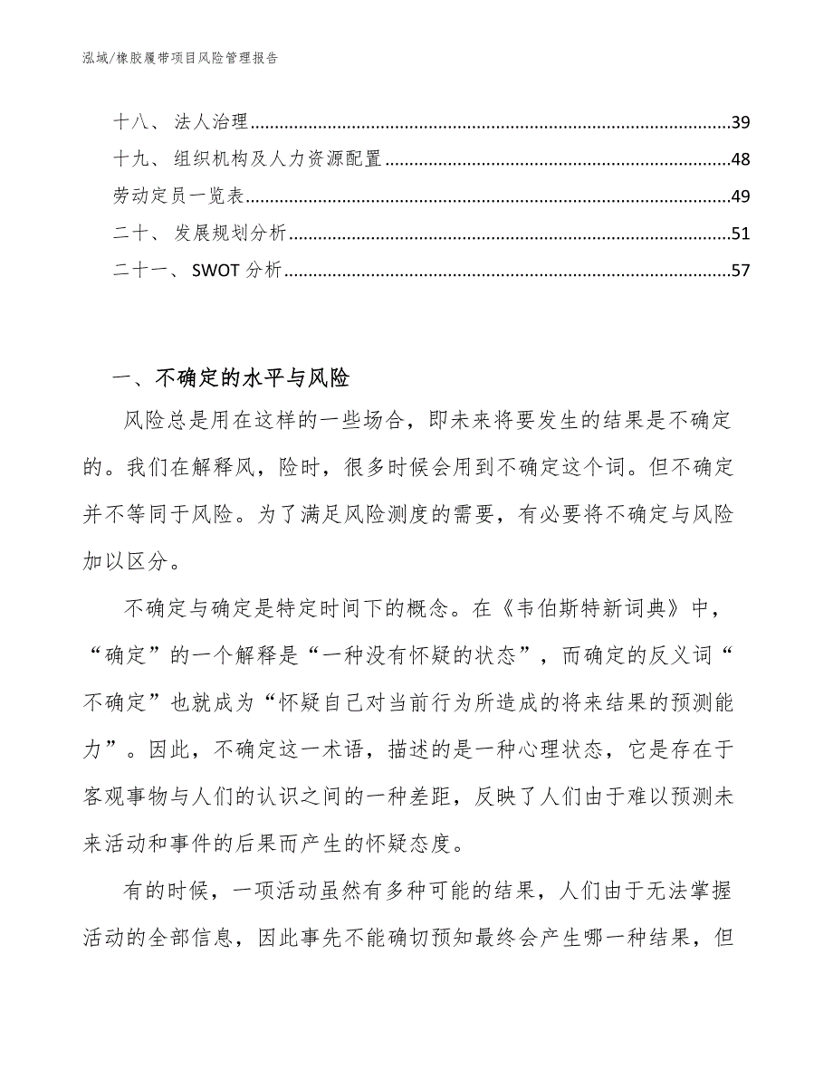 橡胶履带项目风险管理报告【参考】_第2页