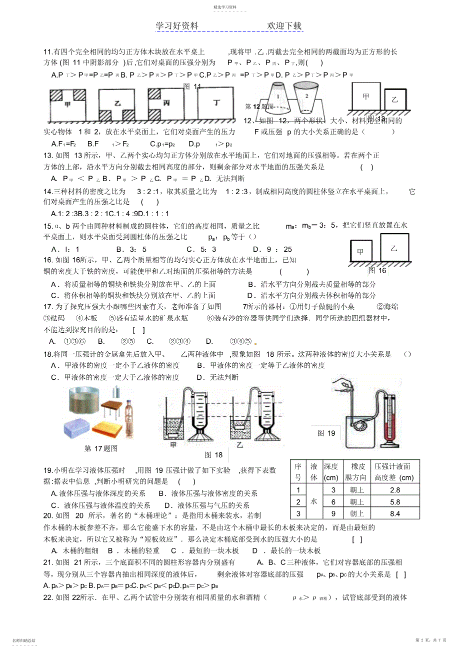 2022年压力与压强 2_第2页