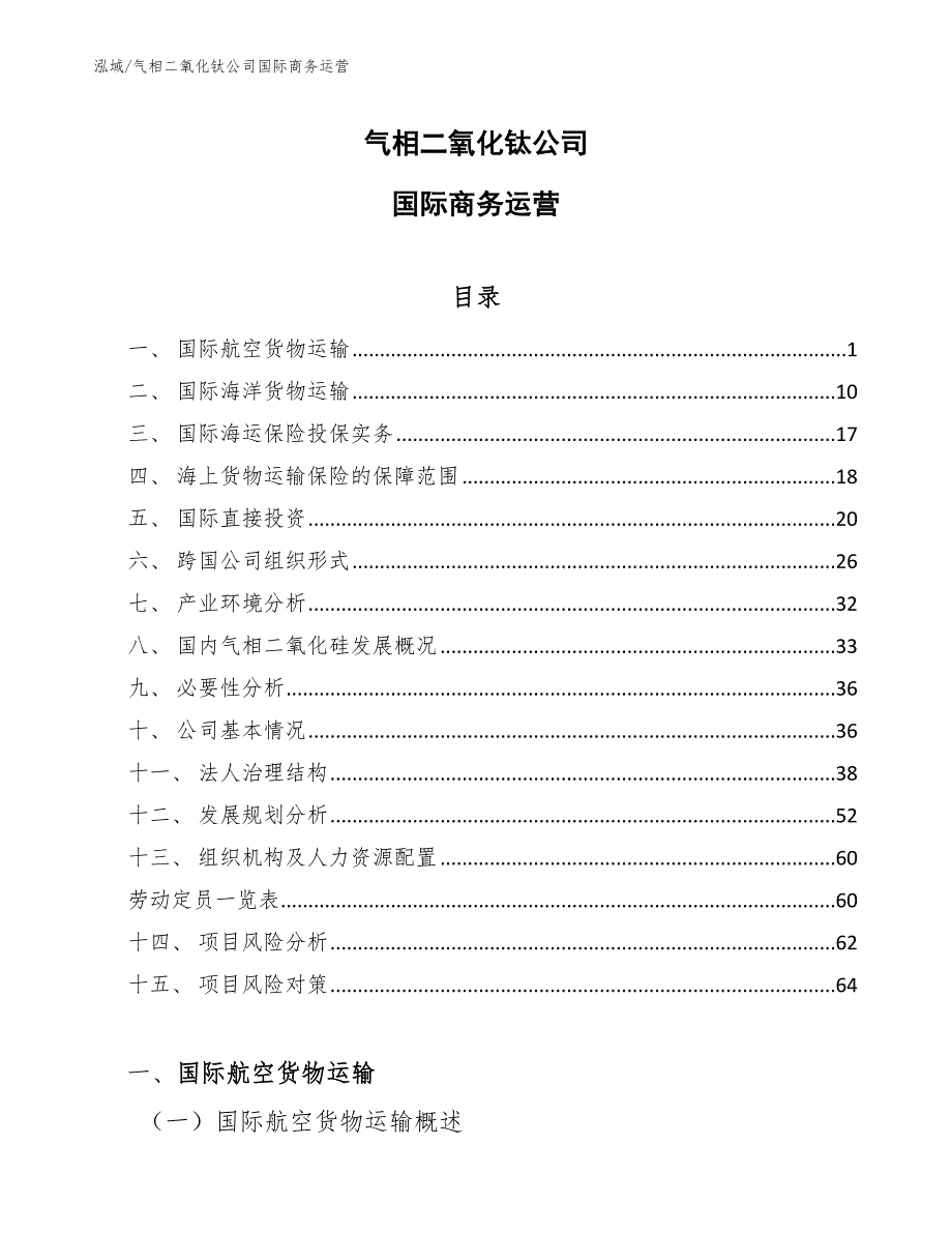 气相二氧化钛公司国际商务运营（参考）_第1页