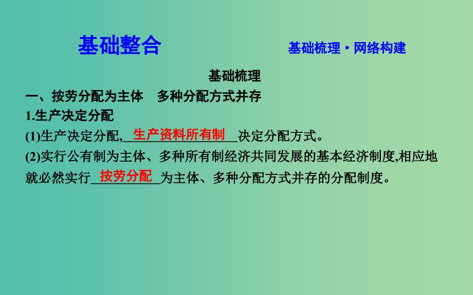 高考政治第一轮复习第三单元收入与分配第七课个人收入的分配课件新人教版.ppt_第2页