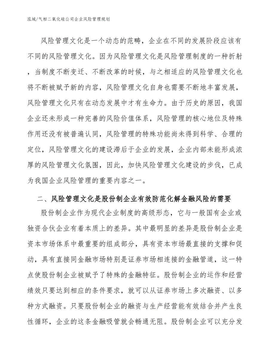 气相二氧化硅公司企业风险管理规划【参考】_第4页