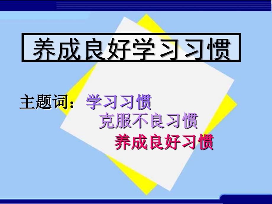 思想品德八年级《养成良好学习习惯》优质课PPT课件_第1页