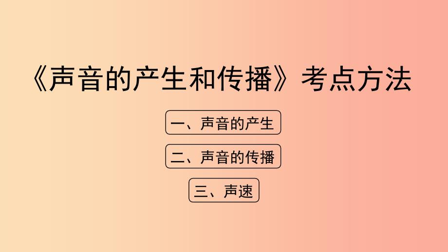 八年级物理上册 1.5《声音的产生和传播》考点方法课件 北京课改版.ppt_第1页