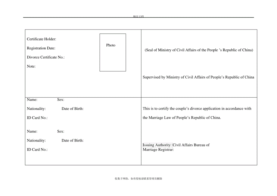 离婚证翻译模板知识分享_第2页