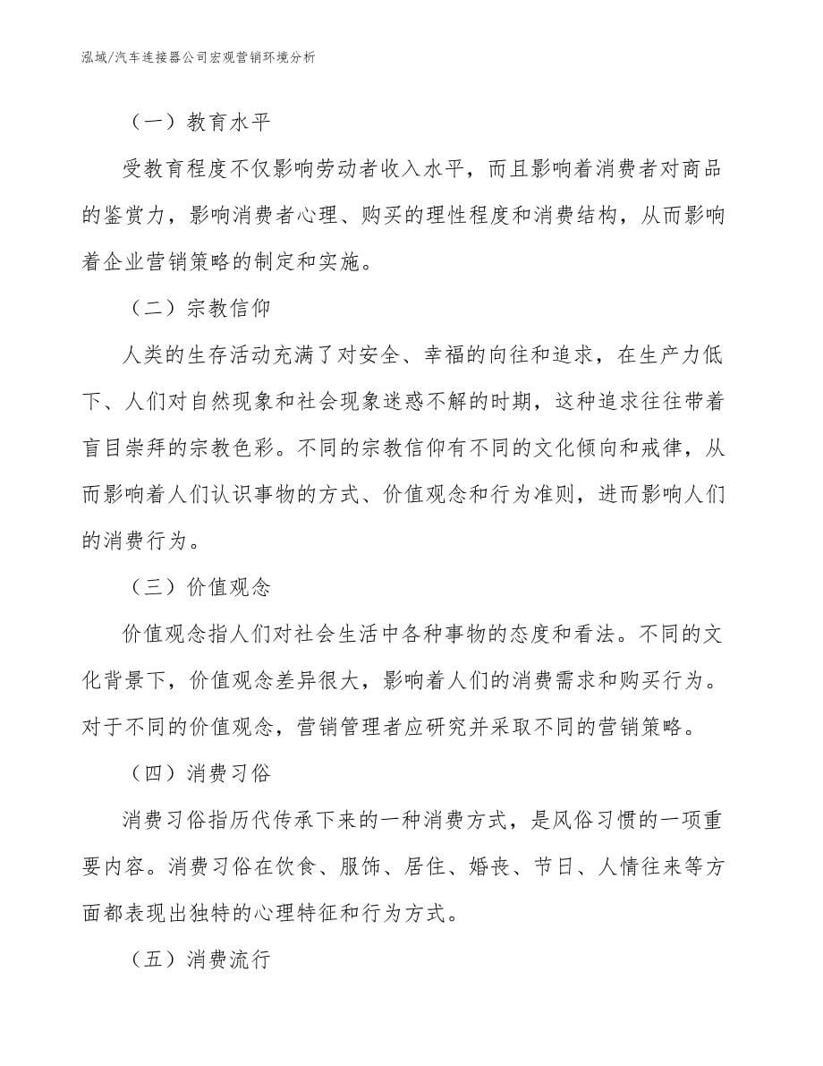 汽车连接器公司宏观营销环境分析（参考）_第5页