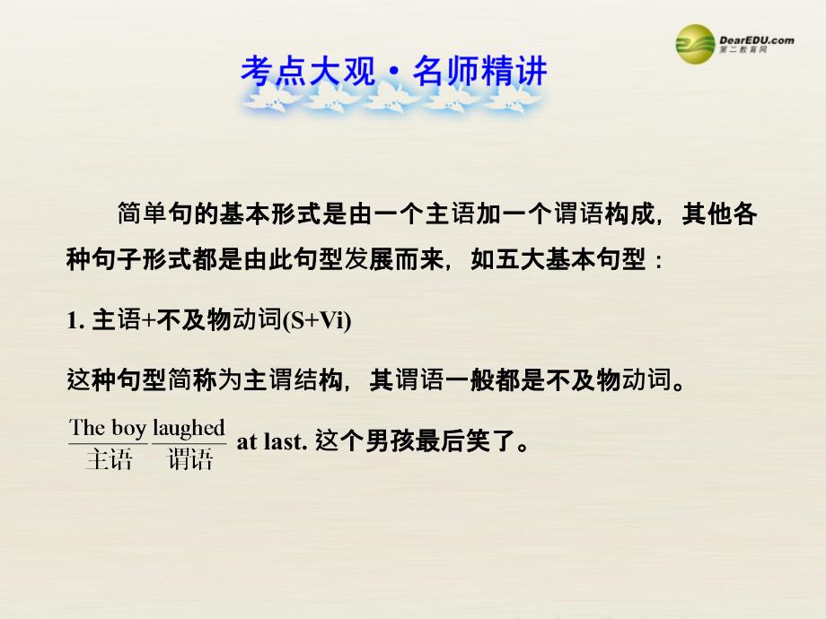 【全程复习方略】2013版中考英语语法专项案十七简单句的五种基本类型课件冀教版_第2页