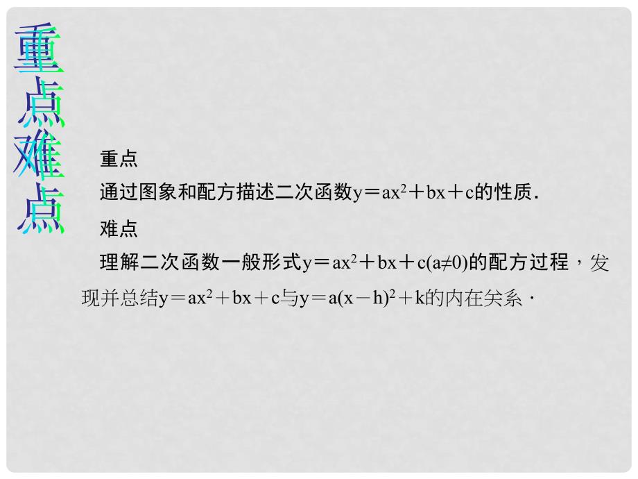 九年级数学上册 22.1.4.1 二次函数y＝ax2＋bx＋c的图象和性质教学课件 （新版）新人教版_第3页