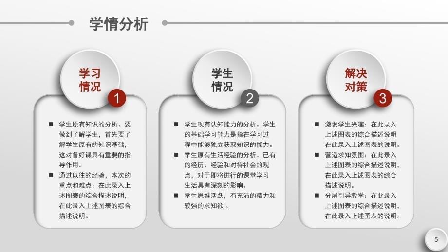 2022红色微立体小学五年级数学教师说课PPT模板_第5页