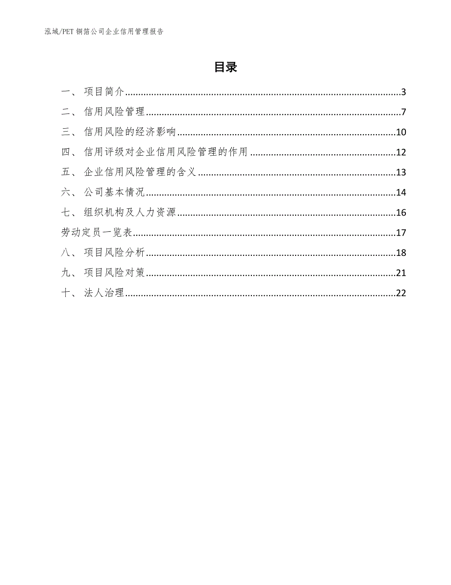 PET铜箔公司企业信用管理报告【范文】_第2页