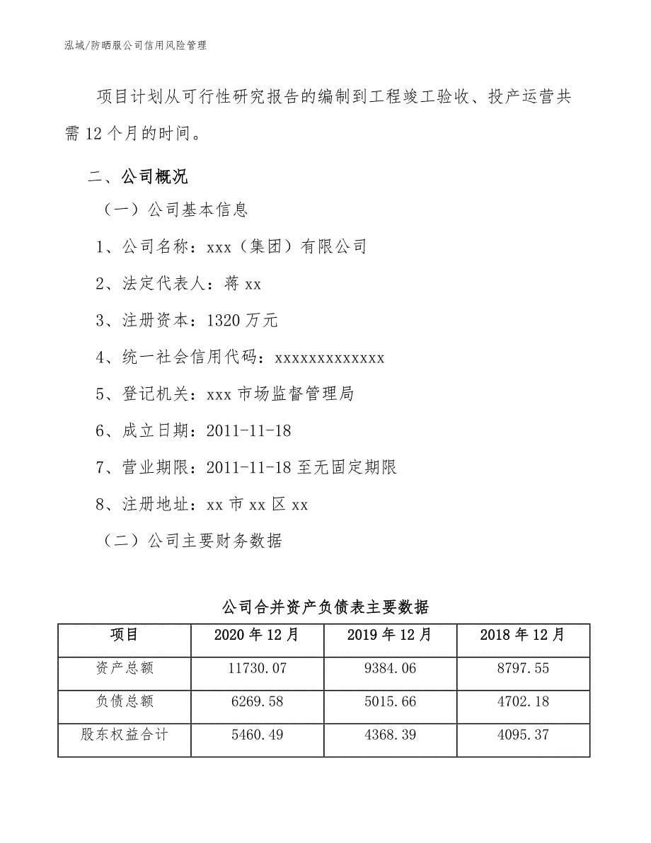 防晒服公司信用风险管理（范文）_第5页