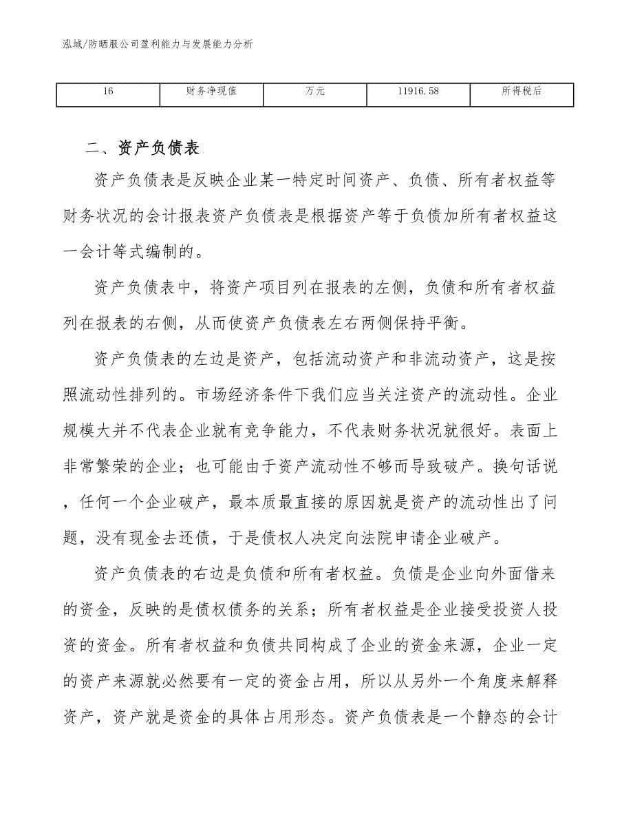 防晒服公司盈利能力与发展能力分析_参考_第5页