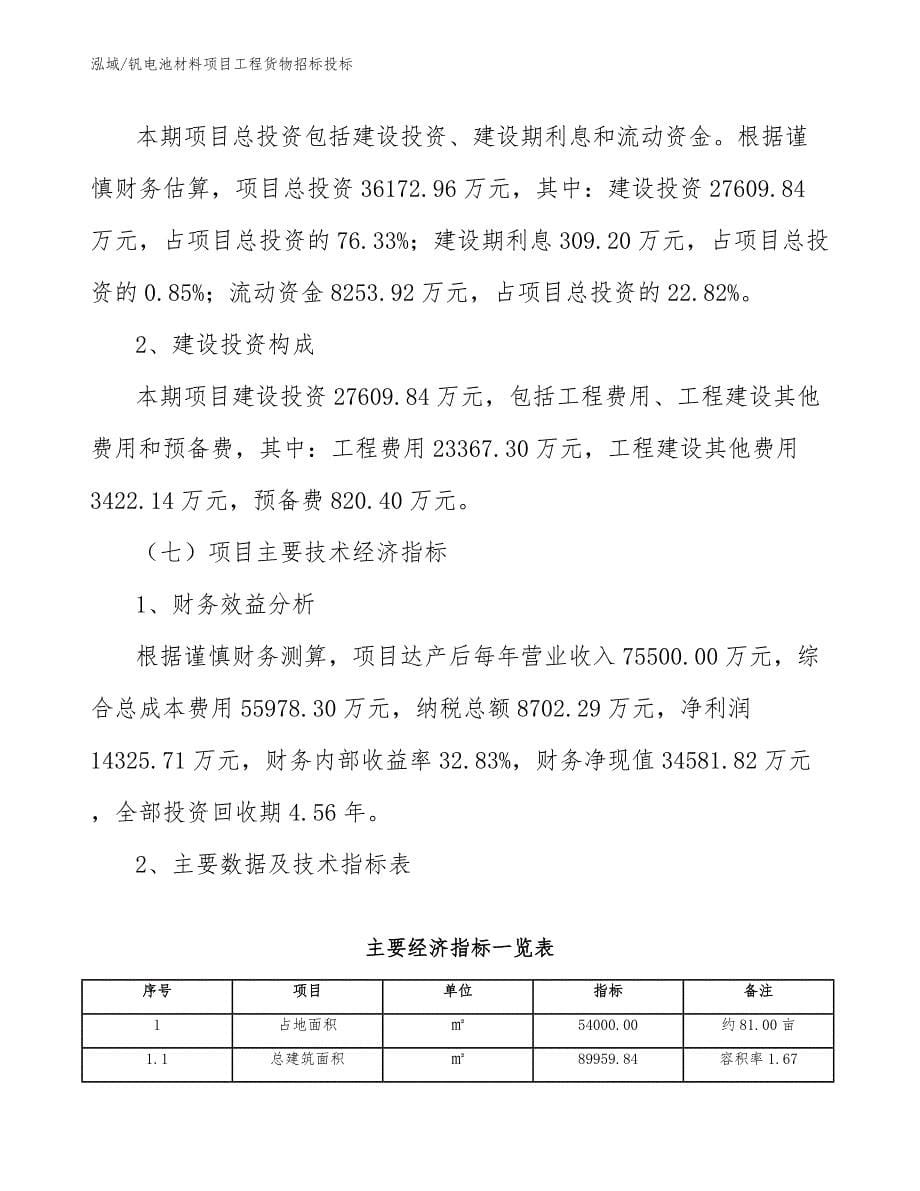 钒电池材料项目工程货物招标投标（范文）_第5页