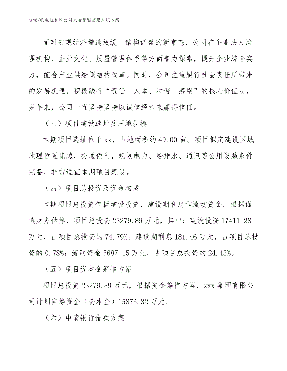 钒电池材料公司风险管理信息系统方案_第4页