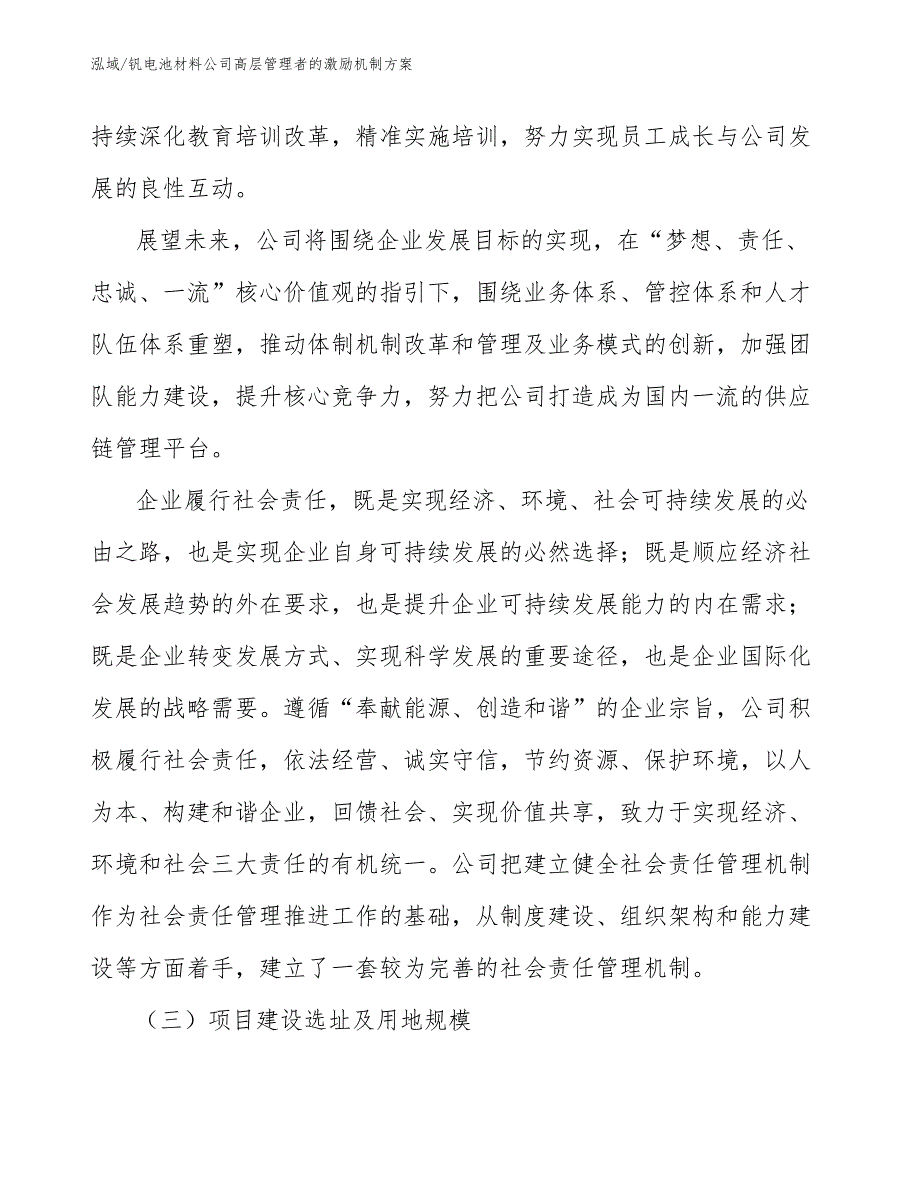 钒电池材料公司高层管理者的激励机制方案_范文_第4页