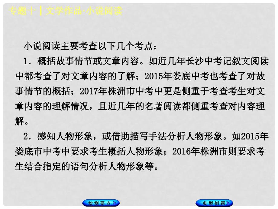 湖南省中考语文 专题十 文学作品 小说阅读课件_第3页