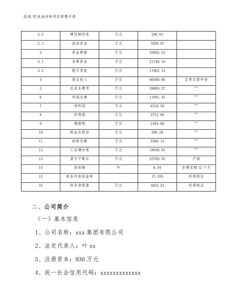 钒电池材料项目管理手册（参考）_第5页