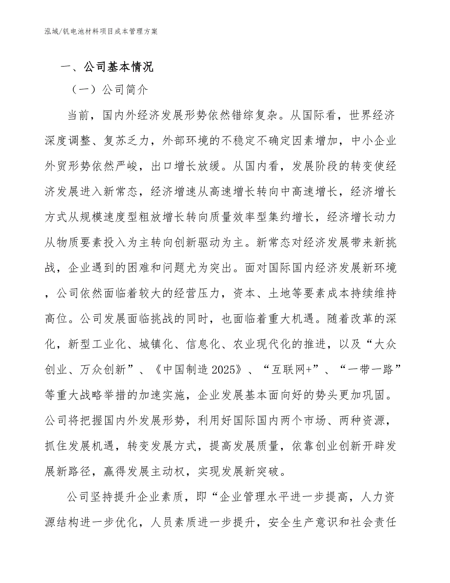 钒电池材料项目成本管理方案_参考_第4页