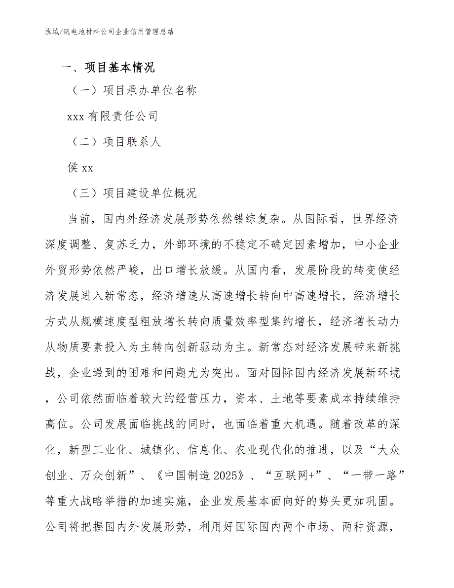 钒电池材料公司企业信用管理总结（参考）_第2页