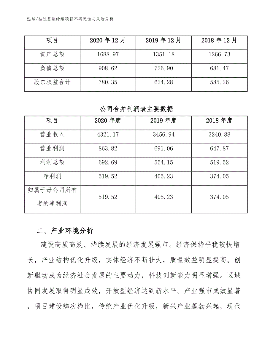 粘胶基碳纤维项目不确定性与风险分析（范文）_第3页